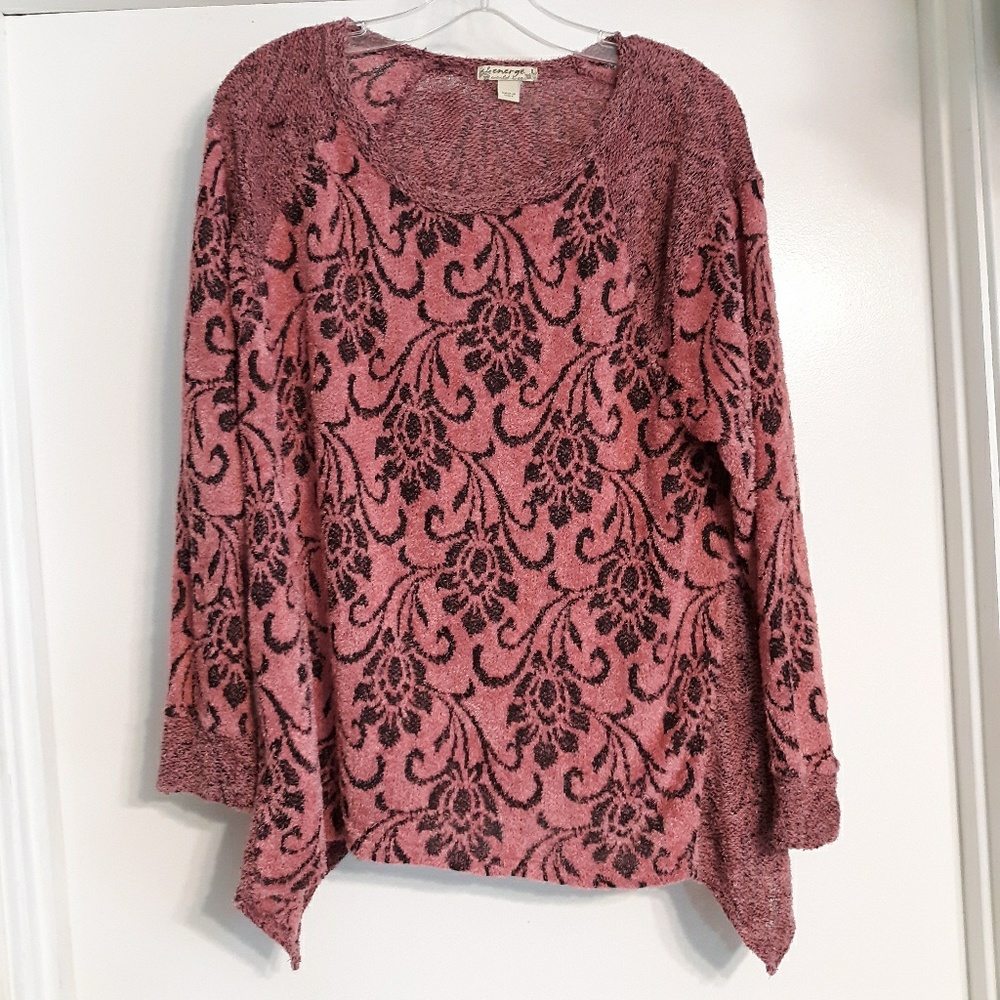 ORANGE COZY KNIT TOP/COVERUP,   L